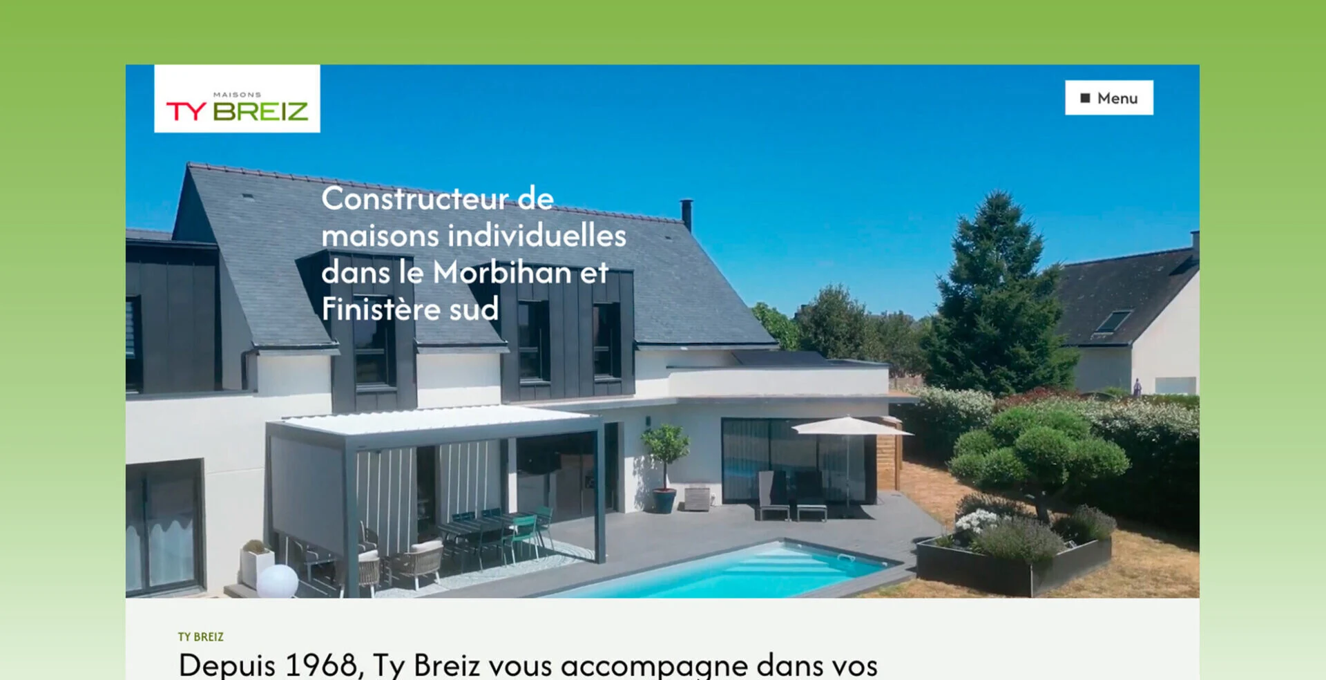Creation de site internet constructeur de maison individuelle a Vannes Realise par Azelty agence web1