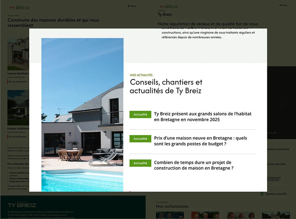 Creation de site internet constructeur de maison individuelle a Vannes Realise par Azelty agence web2