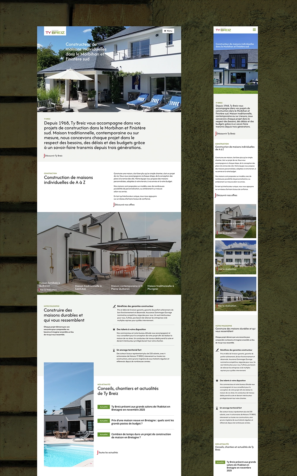 maquette site internet maison ty breiz par azelty agence web a vannes bretagne